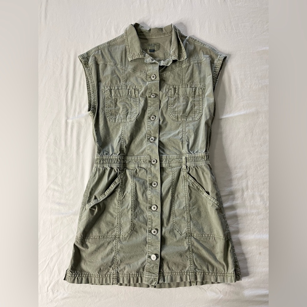 American Eagle Outfitters Olive Green Sleeveless Dress